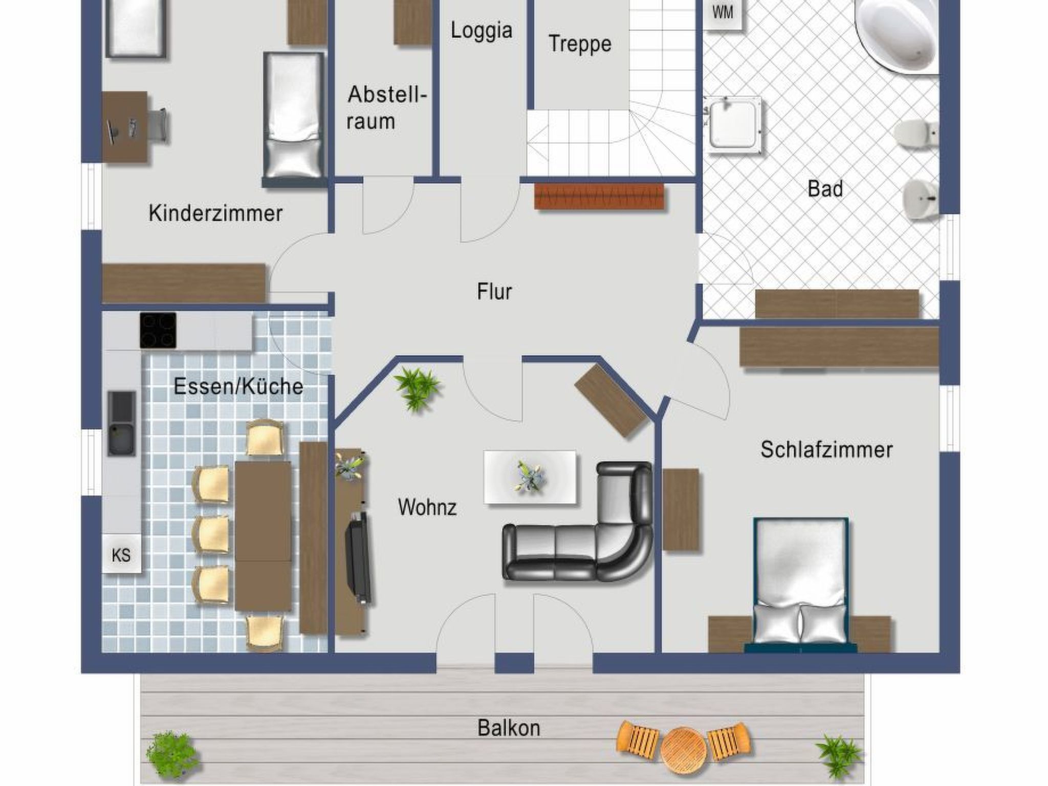 Wohnung in Oberwaldbach mit Garten und Grill-Binnen
