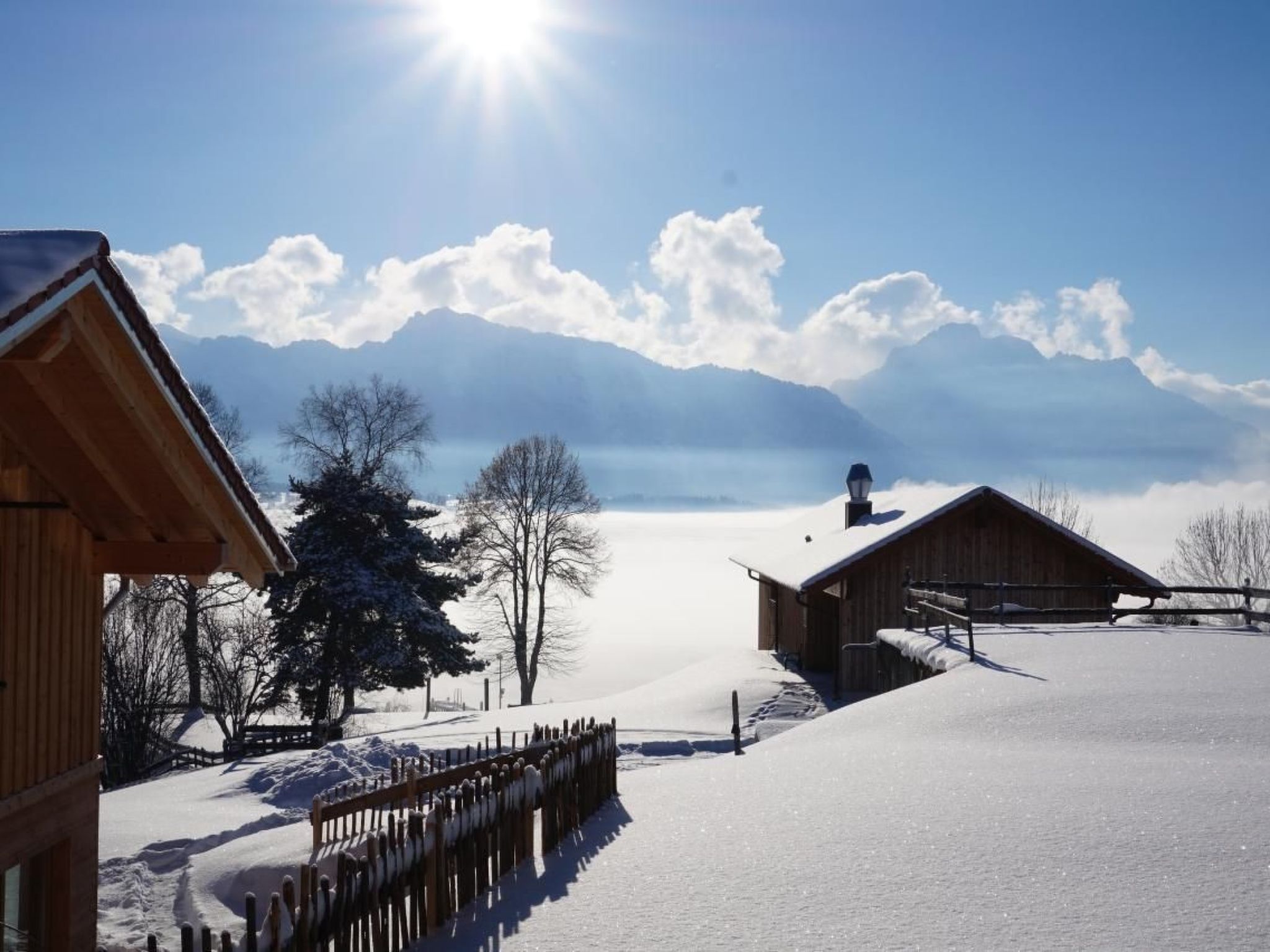 Chalet mit Blick auf das Wasser