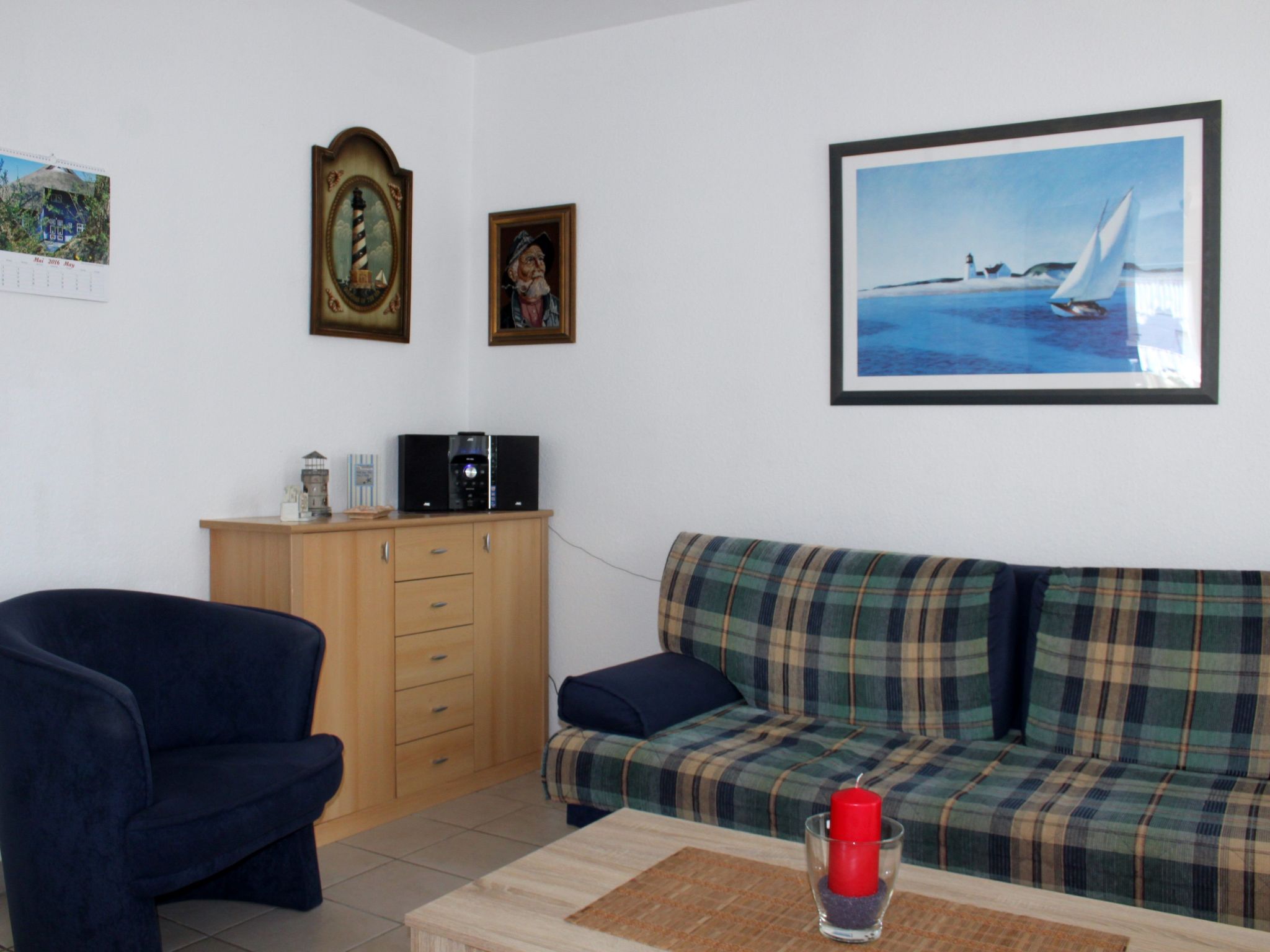 Strandnahe Wohnung mit Terrasse und Parkplatz-Dedans