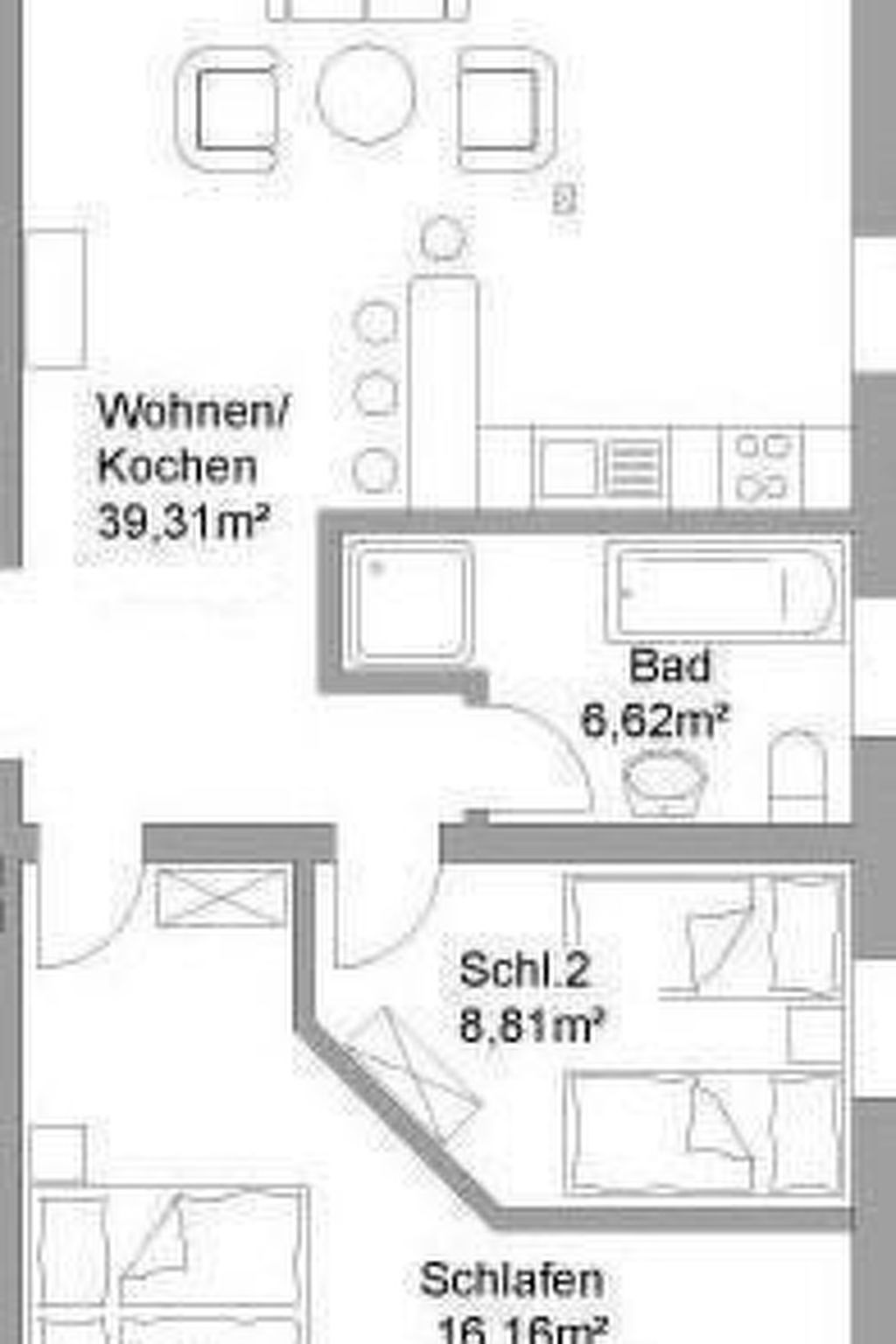 Wohnung im zweiten Obergeschoss des Gutshauses-Dedans