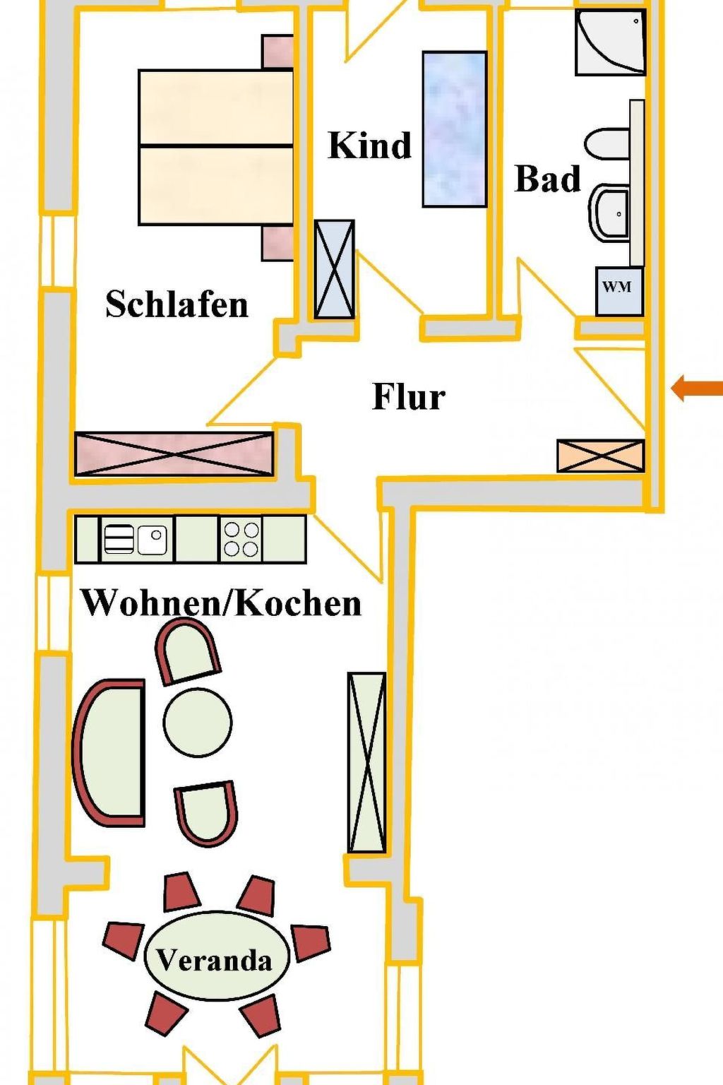 Appartemen in trestaurierte Bädervilla Quisisana-Binnen