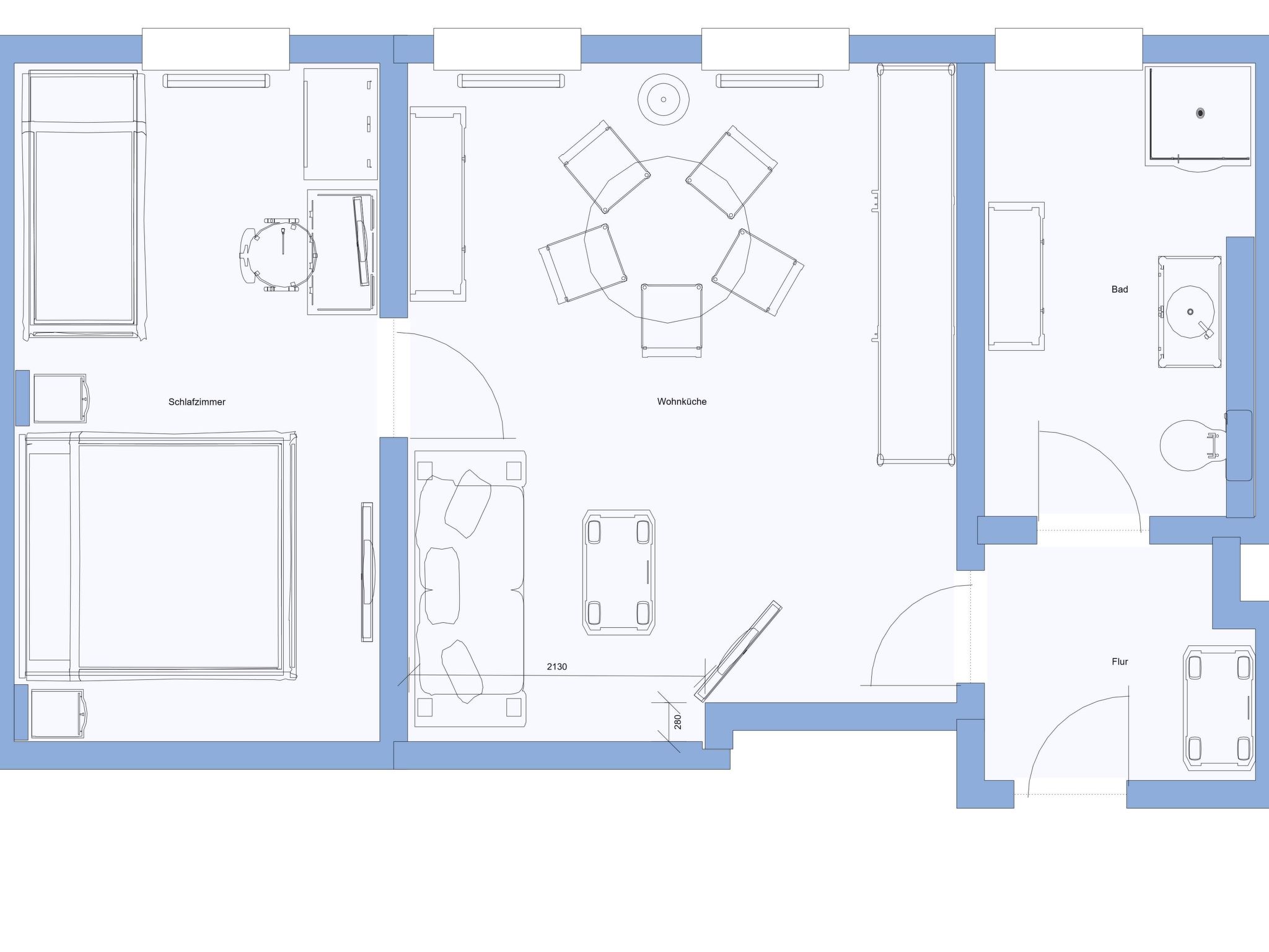 Appartement Schiller Apartment im Zentrum von Hof. Küche, Parkplatz, 250MBit Wlan – Plan, photo 28 sur 57