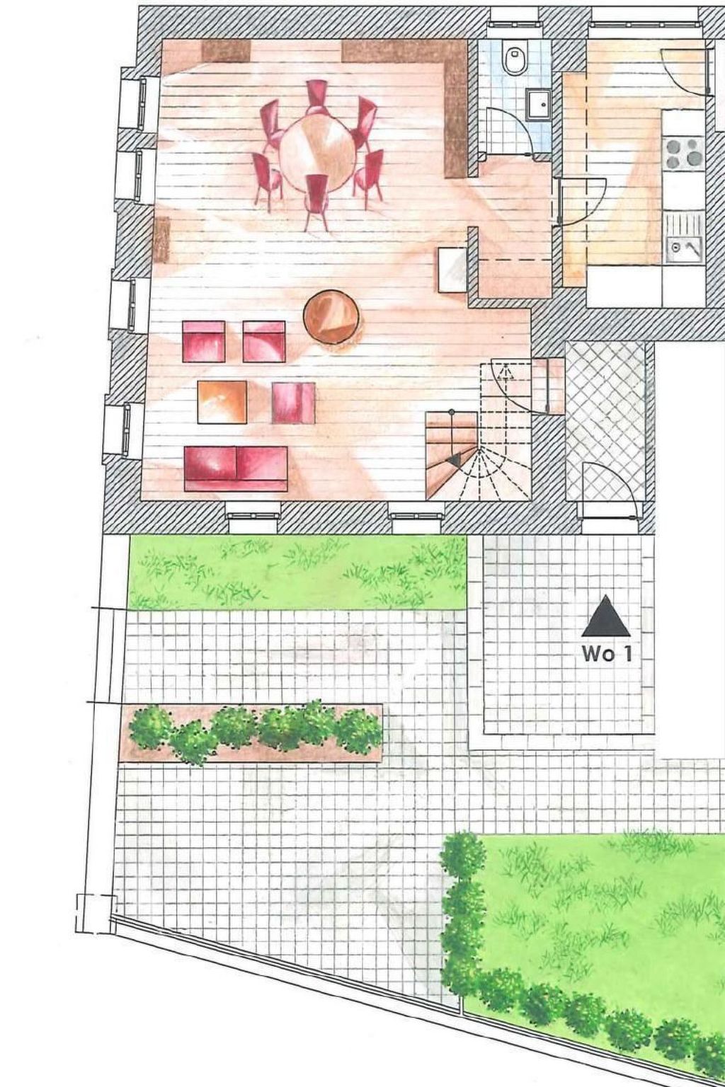 Mit Garten, Grill und Terrasse-Drinnen