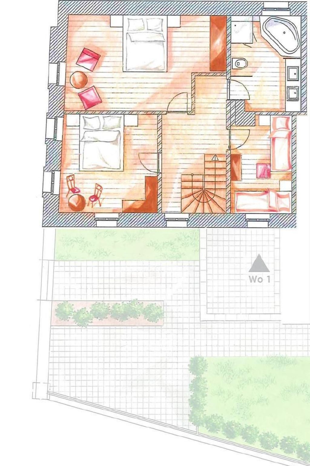 Mit Garten, Grill und Terrasse-Drinnen