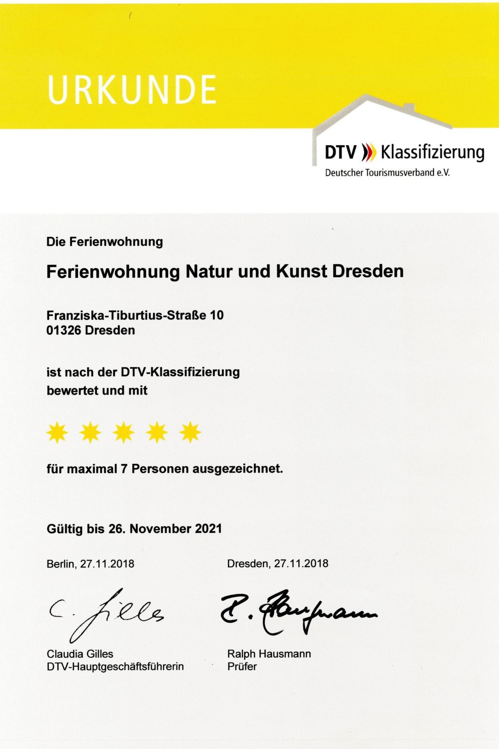 5-Sterne (Deutscher Tourismusverband) - Erholung wie ein König -