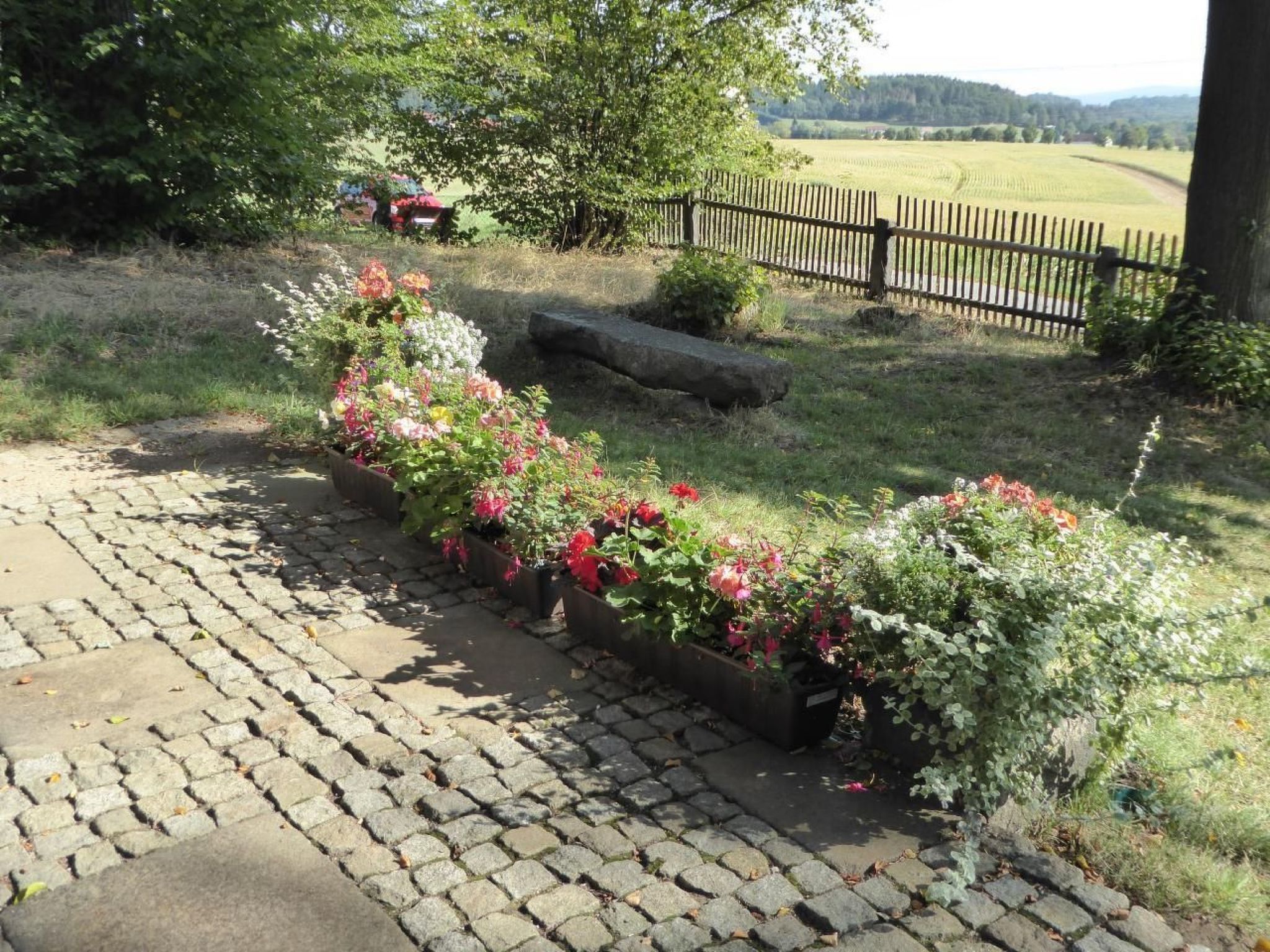 Mit Blick auf die Berge-Dedans