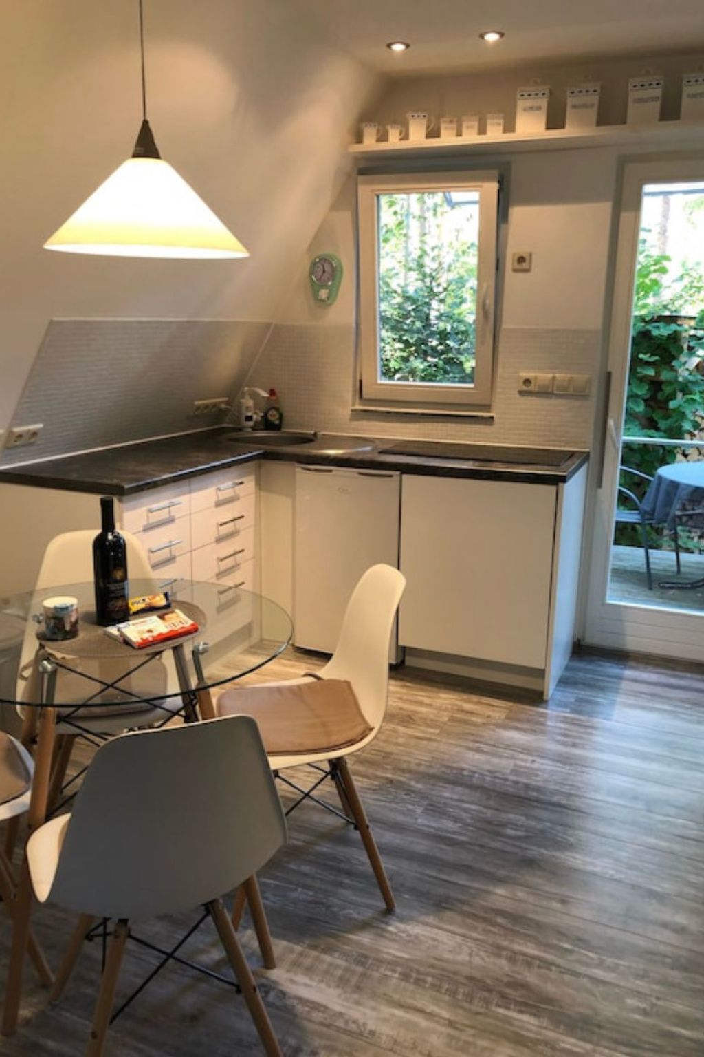 Reetdach Ferienhaus am Lübbesee Sauna Bootsteg neu-Binnen