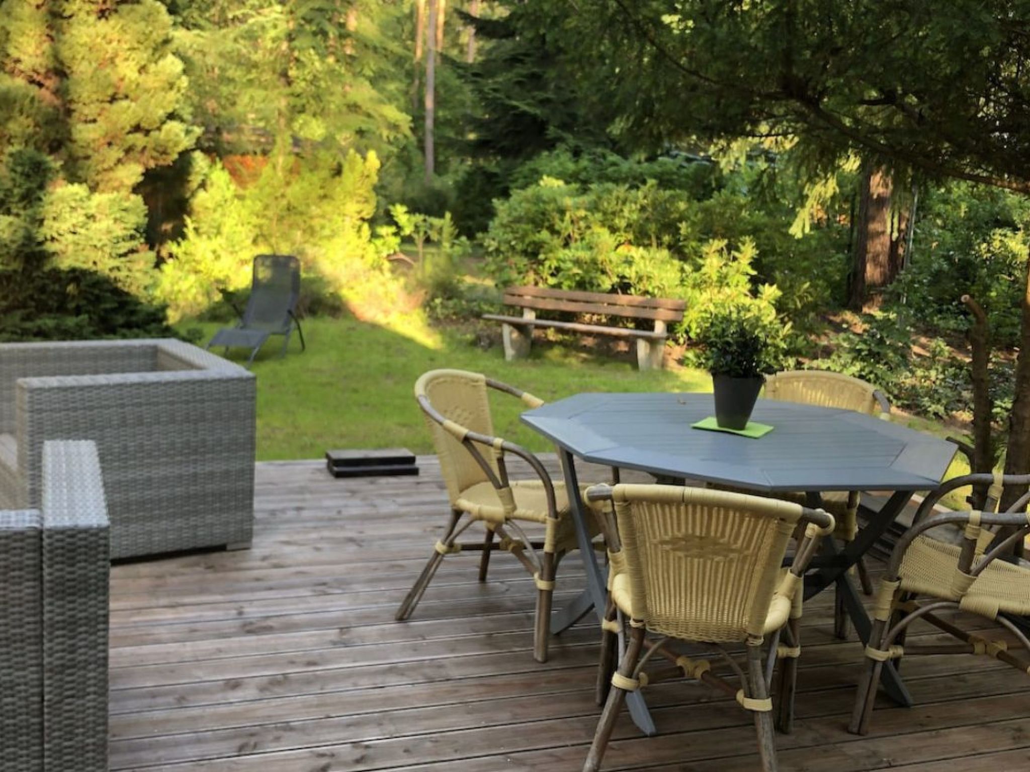 Reetdach Ferienhaus am Lübbesee Sauna Bootsteg neu-Binnen