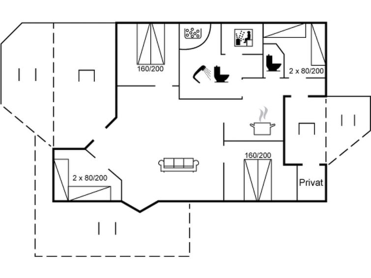 "Arent" - 1.1km from the sea", huis 4-kamers 88 m2. Het objekt is geschikt voor 8 volwassenen. Woonkamer met TV en radio. 1 kamer met 2 bedden. 1 kamer met 1 2-pers bed. 1 kamer met 1 2-pers bed. 1 ka..