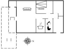 Knusse studio voor twee op Rømø, 1,2 km van het strand - thumbnail 2