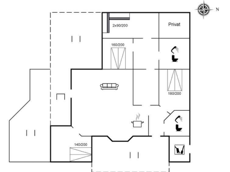 "Gothfred" - 1km from the sea", huis 4-kamers 116 m2. Het objekt is geschikt voor 8 volwassenen + 1 kinderen. Woonkamer met TV, radio, CD-speler en DVD. 1 kamer met 1 2-pers bed. 1 kamer met 1 2-pers ..