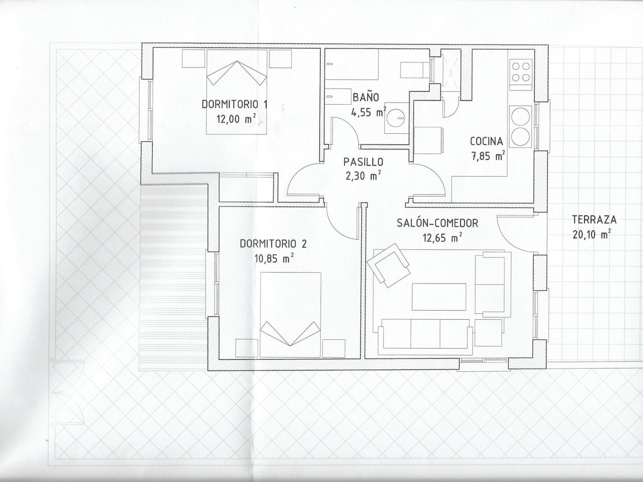 Wohnung Klimaanlage, Wifi, Terrasse,-Binnen