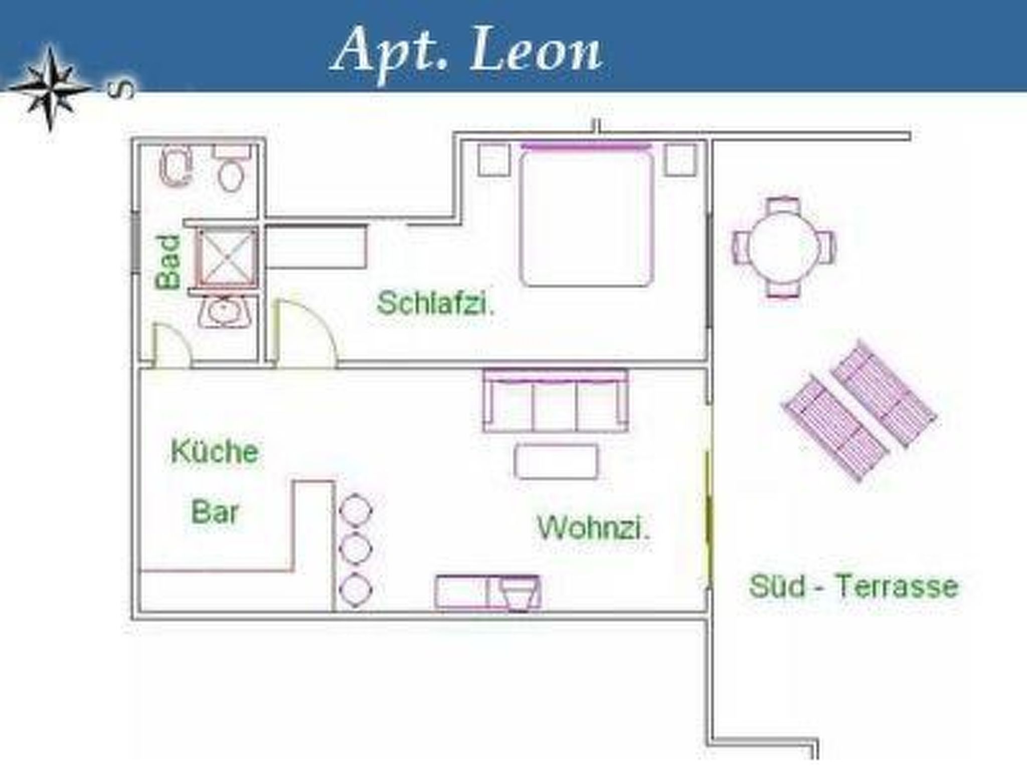 Modern eingerichtete Wohnung Leon mit Terrasse-Image-tags.info