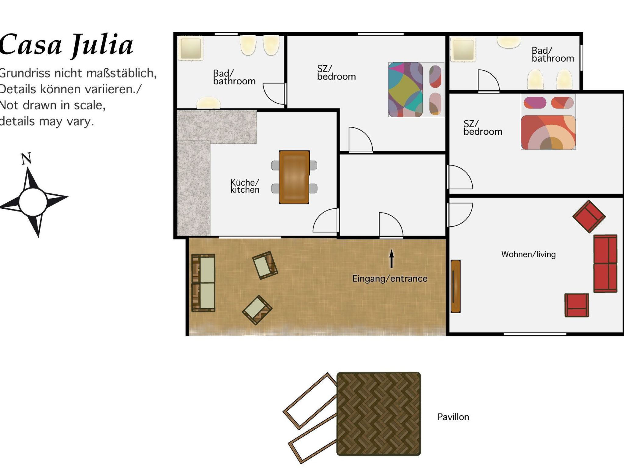 Apartment mit Terrasse, Pool und Garten-Image-tags.info