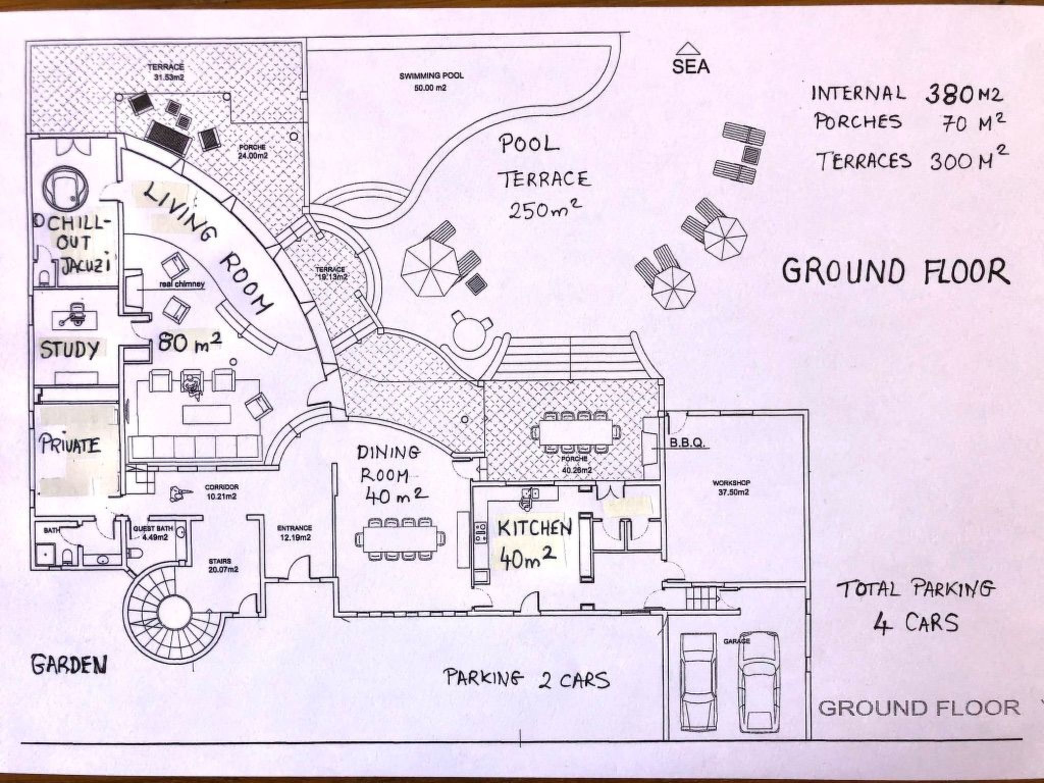 Spektakuläre Villa am Meer-Binnen