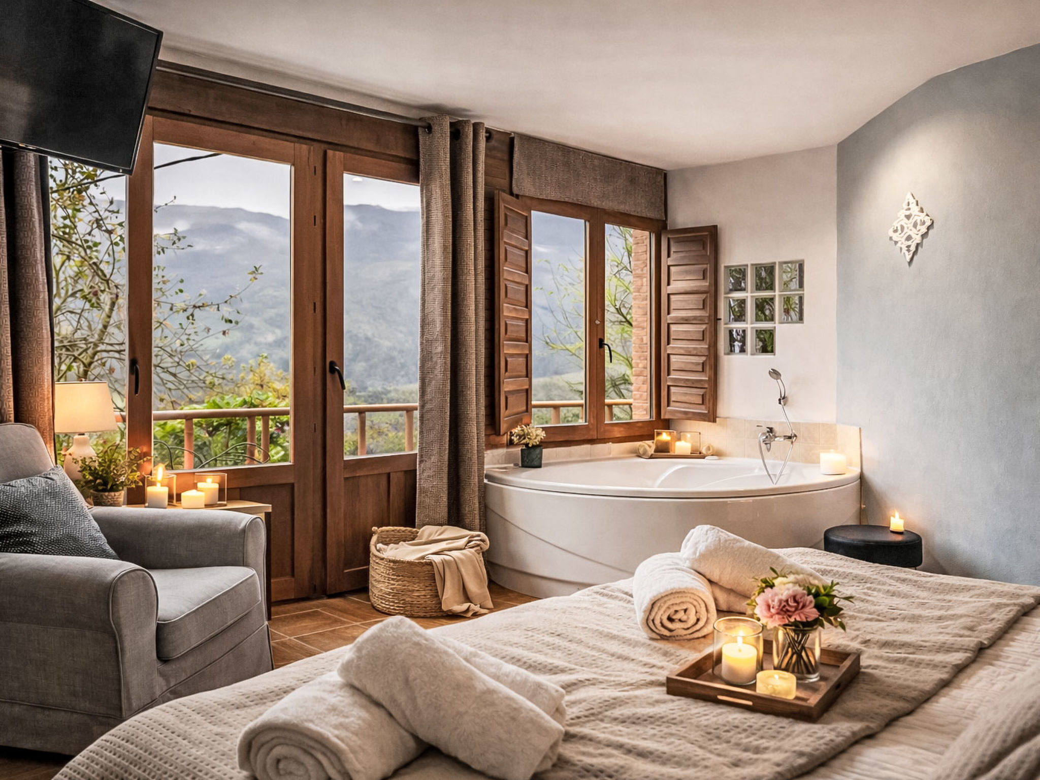 Vrijstaand huisje met jacuzzi, open haard en spectaculair uitzicht in Asturië - foto 23