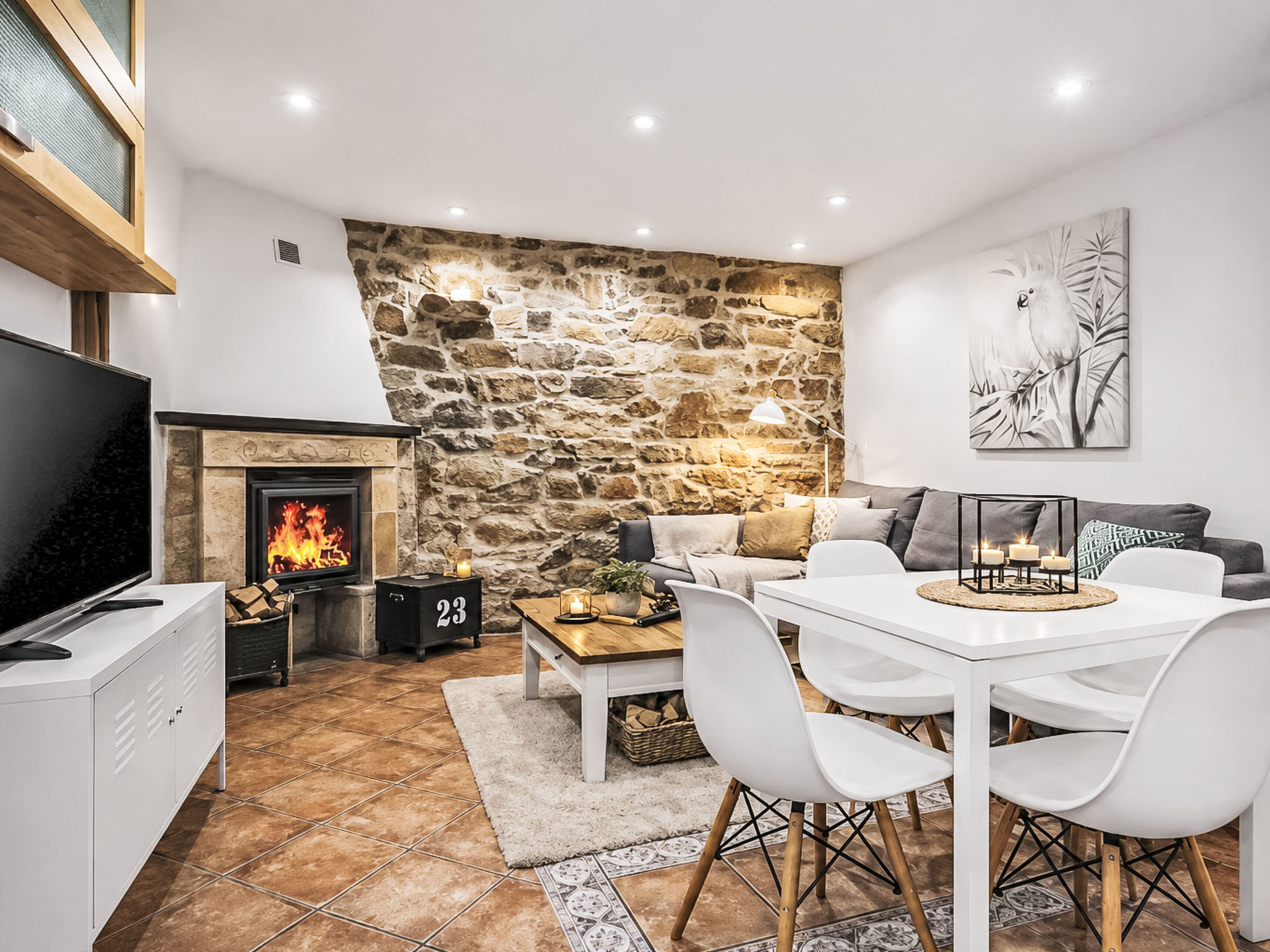 Jacuzzi, Kamin, Grill und spektakuläre Aussicht - Binnen
