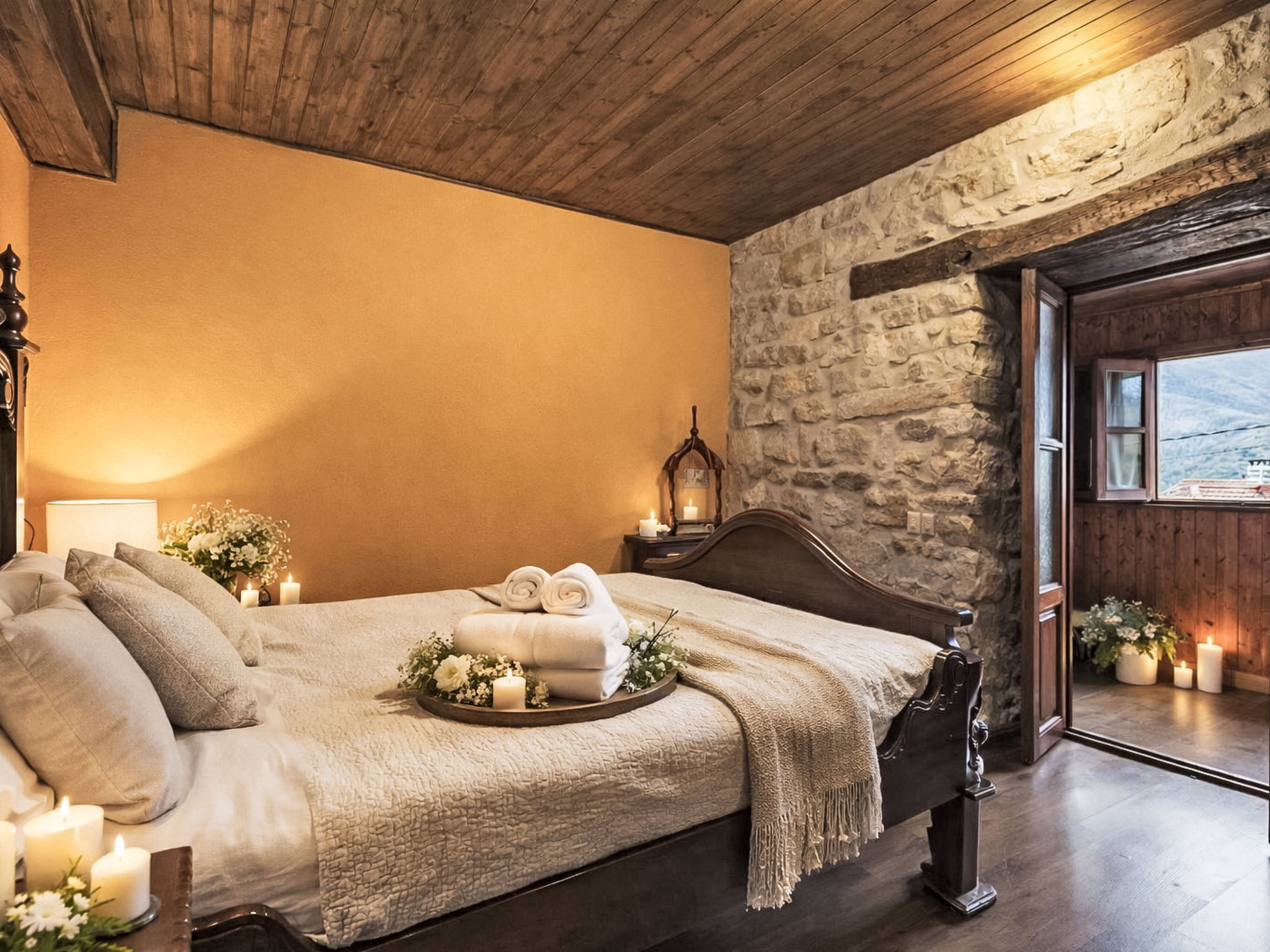 Romantische berghut in Asturië met privé jacuzzi, open haard en uitzicht - foto 19