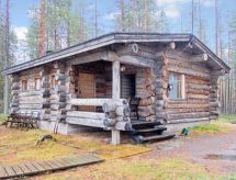 Authentieke Fins Kelo-blokhut aan het Hakojärvi meer in Kuusamo - thumbnail 1