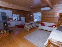 Knus rood vakantiehuis aan meer Kuontijärvi met sauna - thumbnail 1