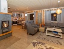 Houten cabine Nirvana aan het meer van Sevettijärvi in Lapland, 6 personen - thumbnail 4