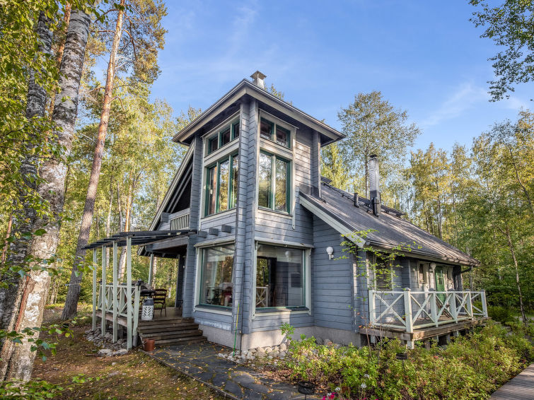 Sauna en rust aan het meer: Vakantiehuis Villa Populus in Pertunmaa in Pertunmaa