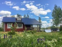 Houten blokhut aan het Kirrinjärvi-meer met eigen sauna en boot - thumbnail 1
