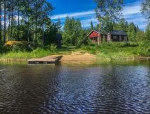 Houten blokhut aan het Kirrinjärvi-meer met eigen sauna en boot - thumbnail 2