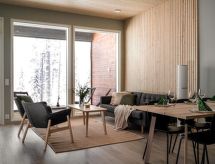 Riant appartement aan het water met sauna, vlakbij de skipistes van Vuokatti - thumbnail 5
