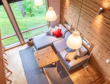 Knusse houtblokvilla aan het meer bij Vuokatti, met sauna en laadpaal - thumbnail 5