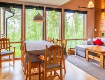 Knusse houtblokvilla aan het meer bij Vuokatti, met sauna en laadpaal - thumbnail 6