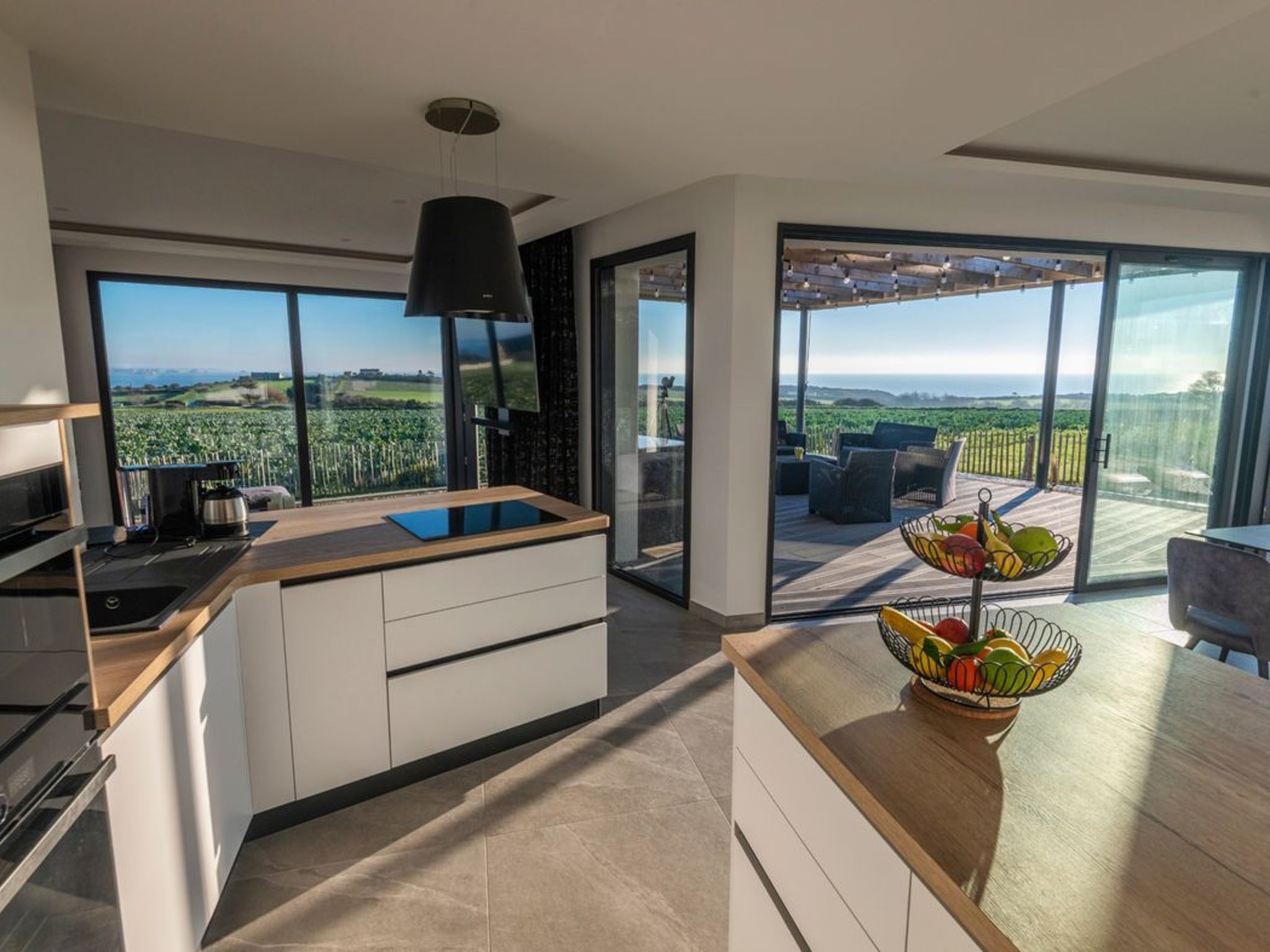 Villa mit Meerblick und privatem Spa - les gîtes de Fabie-Binnen