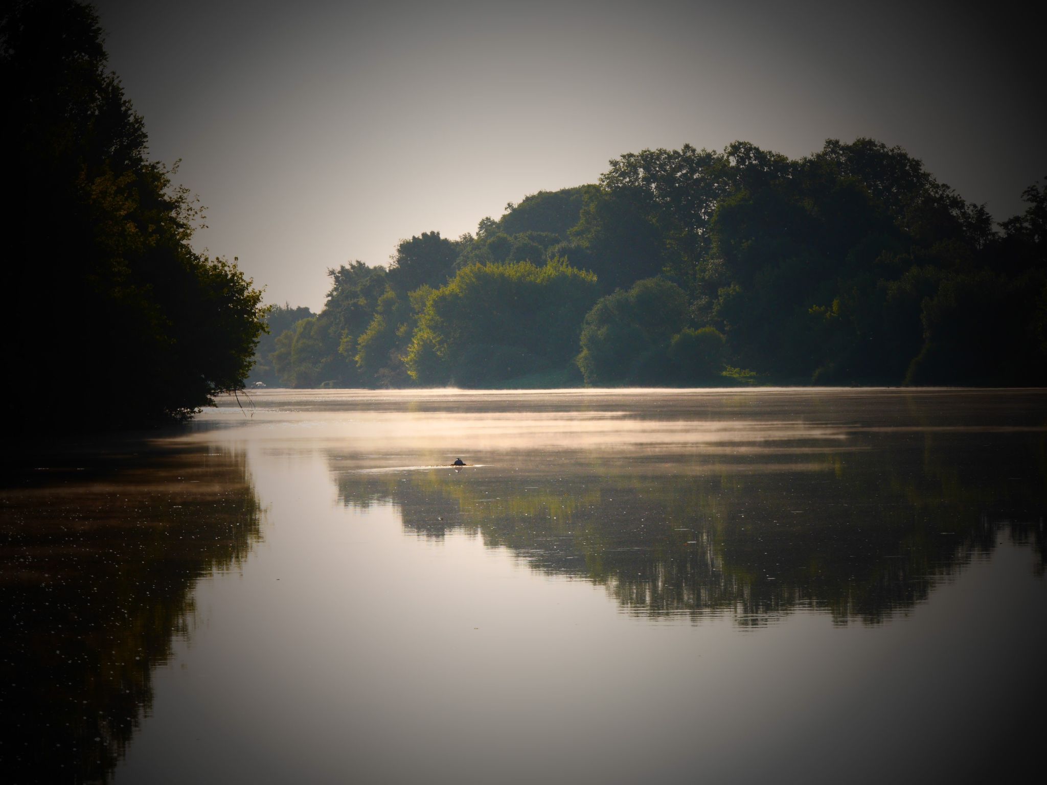 Schloss mit Überlaufpool an der Dordogne-Binnen