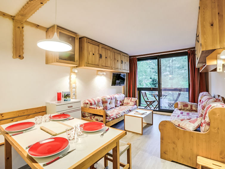 Aan de piste: Sfeervol appartement in het centrum van Le Corbier in Le Corbier
