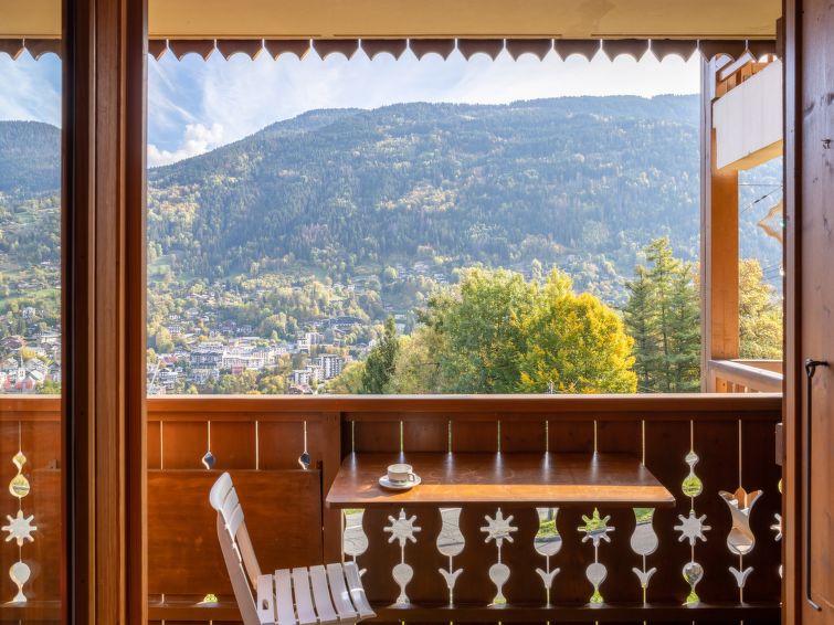 "Aiguilles du Midi", appartement 2-kamers 24 m2 op de 2e verdieping. Woon-/eetkamer met 1 divanbed (140 cm, lengte 190 cm), eettafel. Uitgang naar het balkon. 1 kleine kamer met 1 divanbed (135 cm), 1..