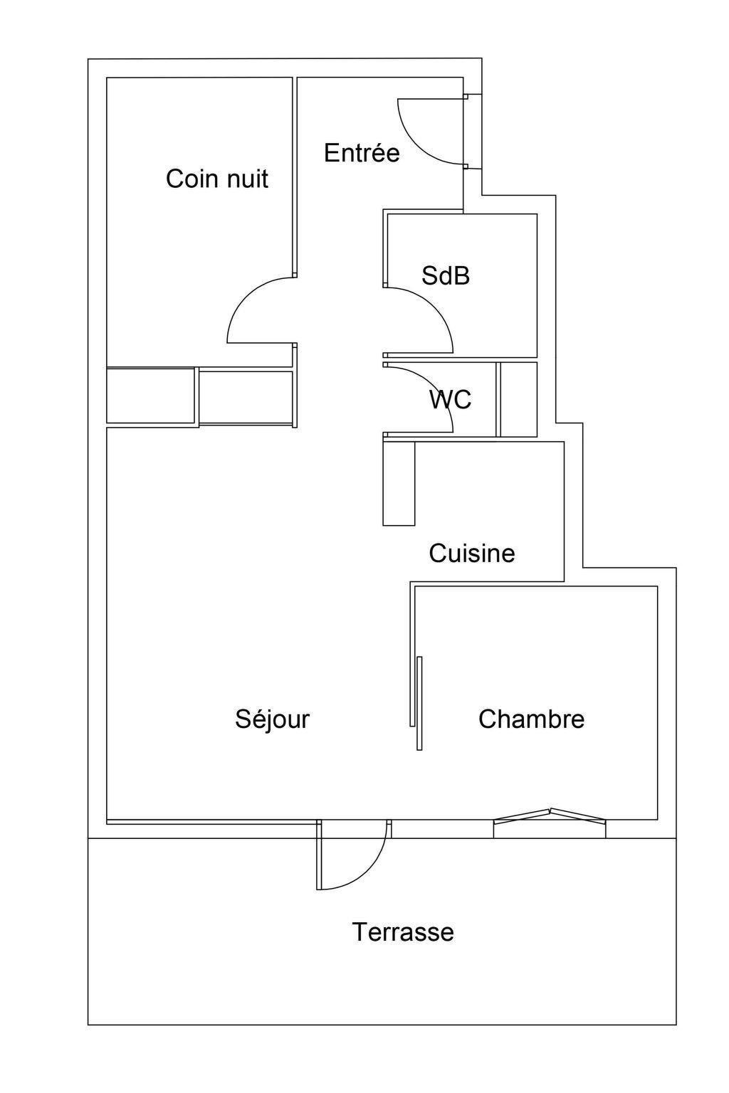 Bel appartement T3 au calme avec jardin-Binnen