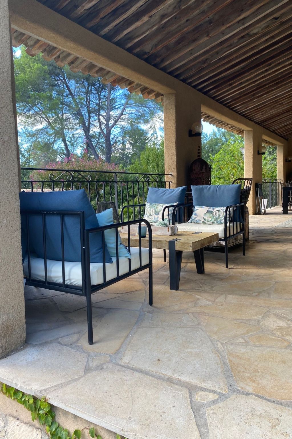 Klimatisiertes Mas Les Heures Bleues mit Pool-Binnen