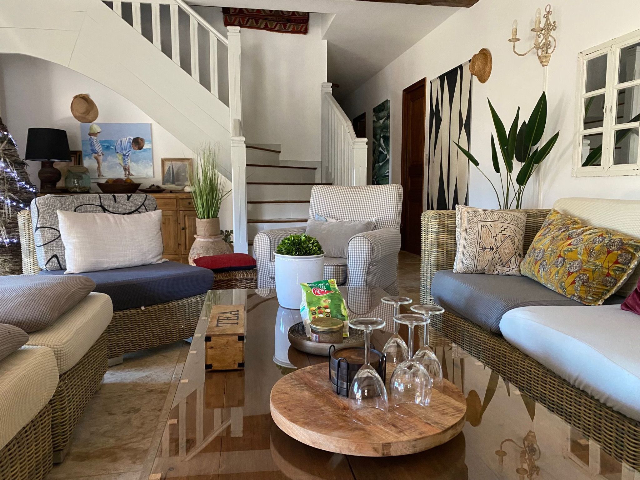 Klimatisiertes Mas Les Heures Bleues mit Pool-Binnen