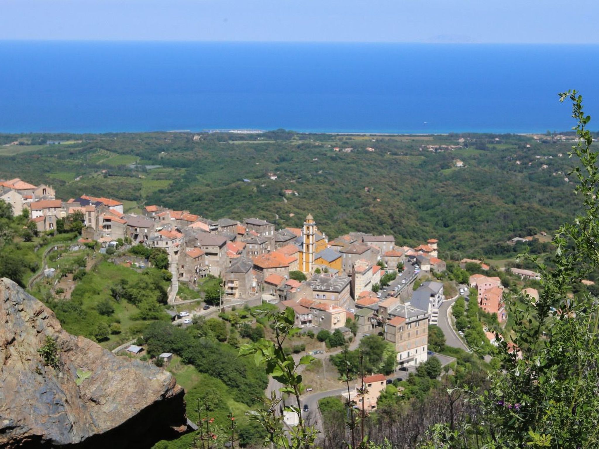 Weingut Punta della Guardia Panorama von Macchia und Meer-Drinnen