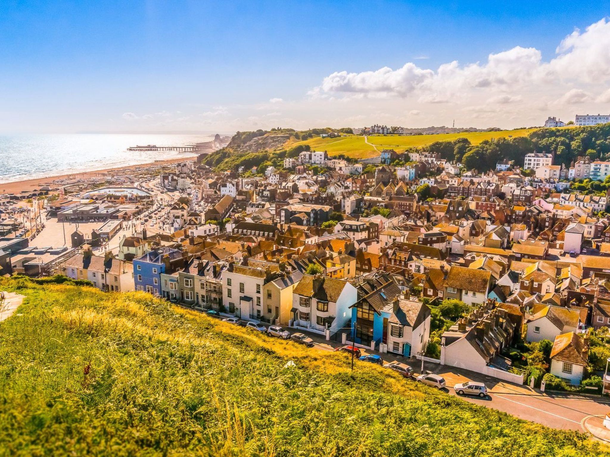 Schönes Ferienhaus in Hastings mit Whirlpool, Terrasse und Garten-Binnen