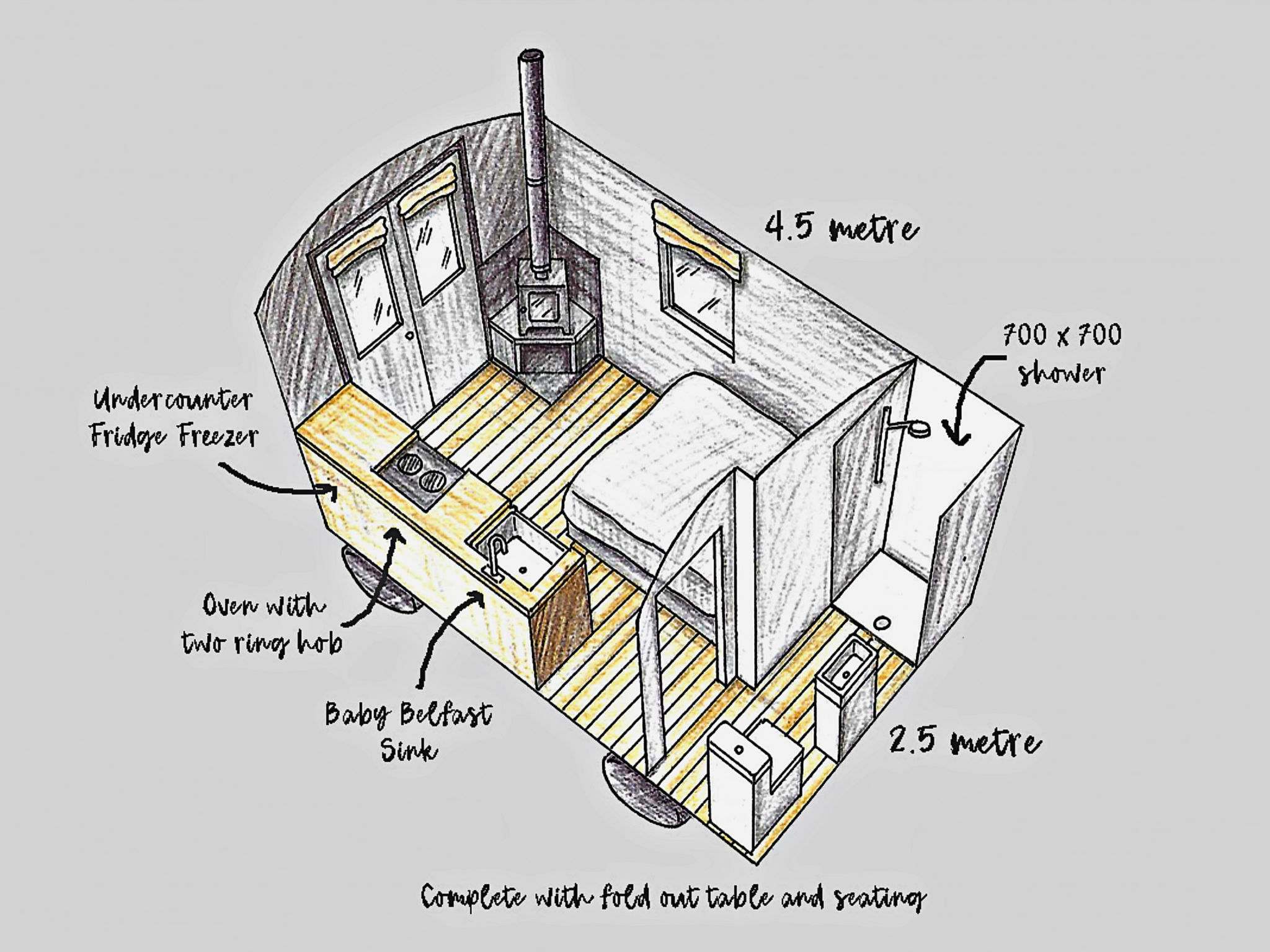 'Elen' Gypsy Hut-Drinnen