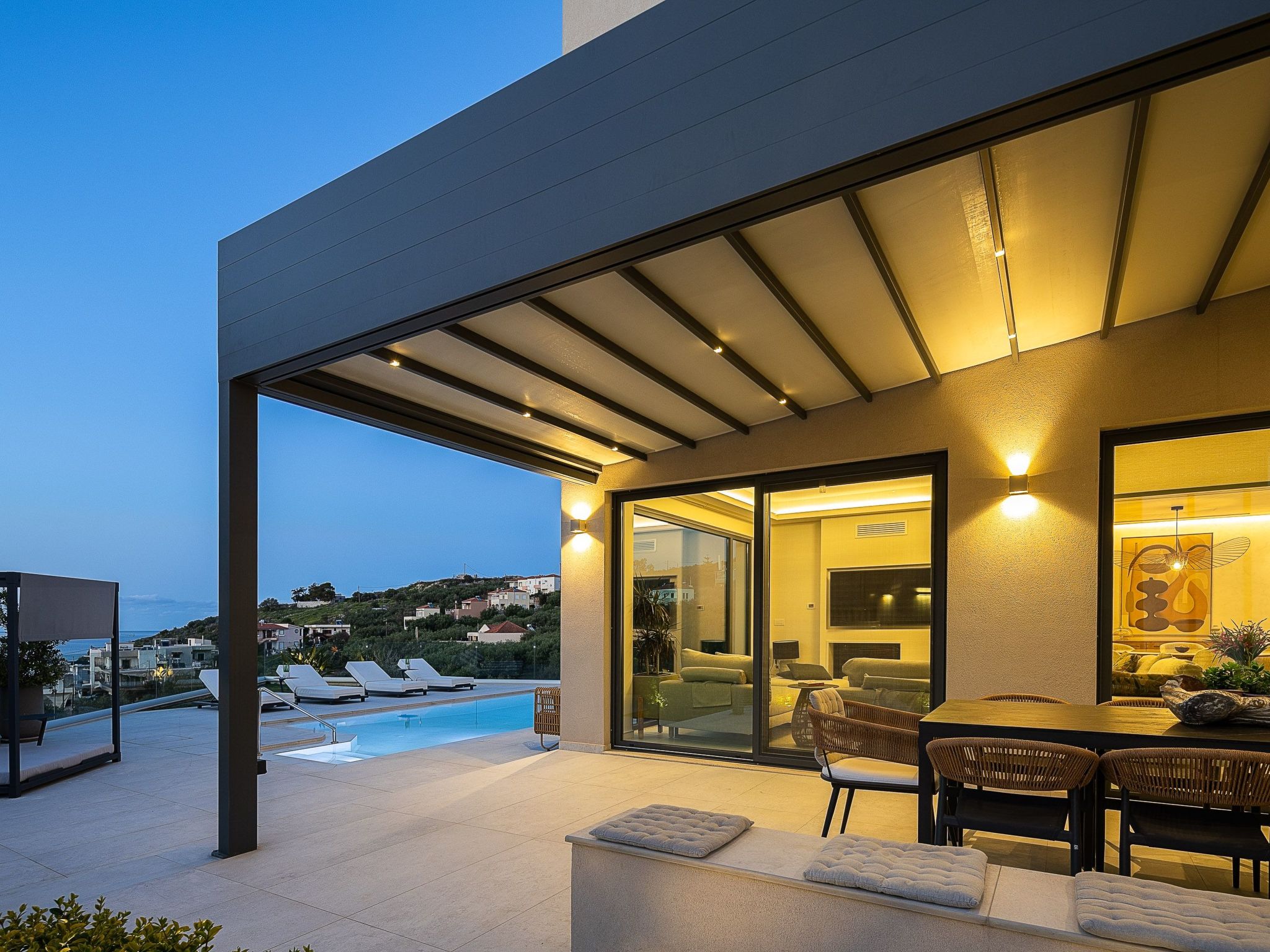 Kalyves Royal Villa-''Gratis''beheizter Pool, Fitnessraum, Meerblick-Binnen