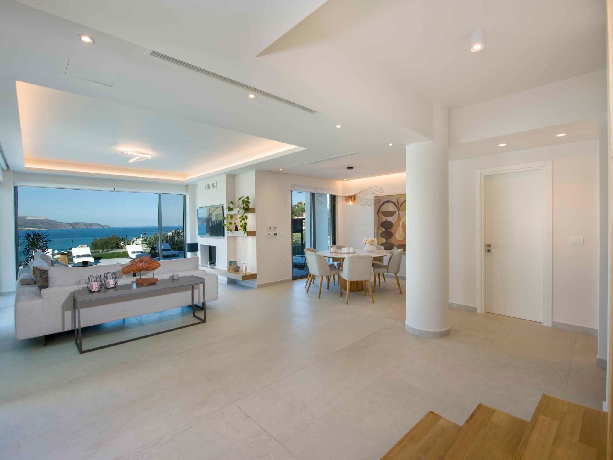 Kalyves Royal Villa-''Gratis''beheizter Pool, Fitnessraum, Meerblick-Binnen