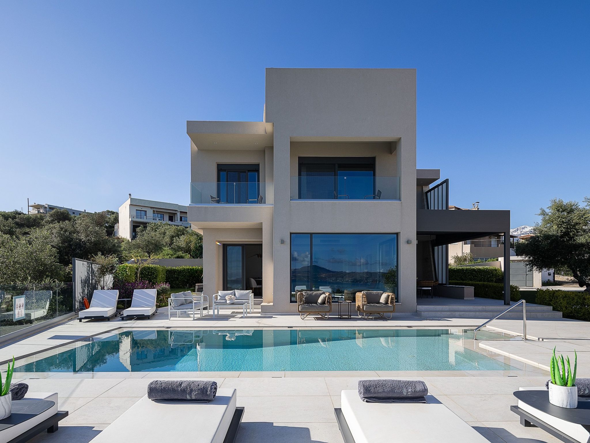 Kalyves Royal Villa-''Gratis''beheizter Pool, Fitnessraum, Meerblick-Binnen