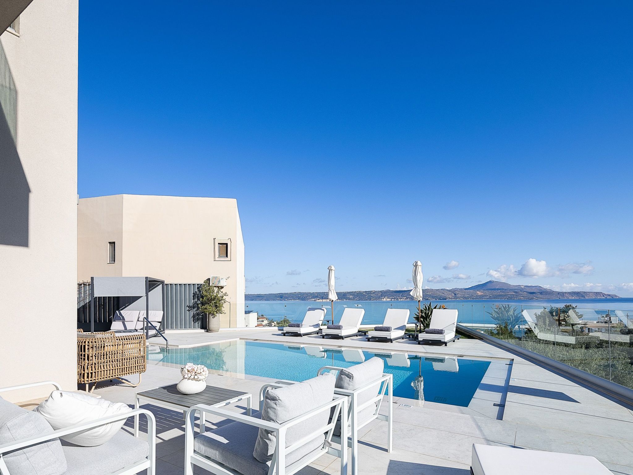 Kalyves Royal Villa-''Gratis''beheizter Pool, Fitnessraum, Meerblick-Binnen