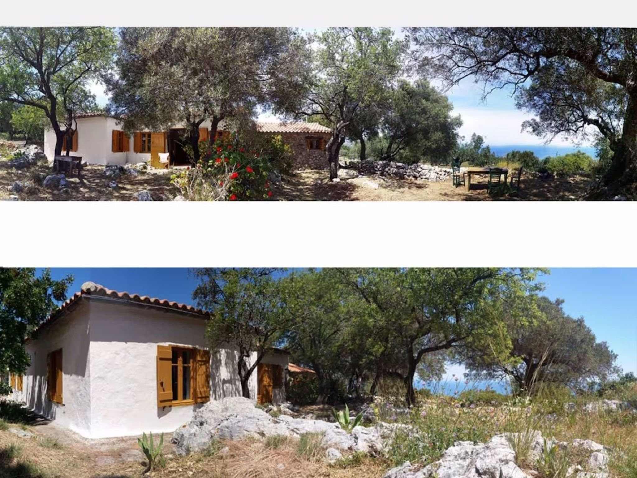 Enjoy the wonderful sea view, nature and tranquillity in this traditional country houseThis detached holiday home is located between Mikro Nisi and Ano Volimes, 230 metres above sea level. The country..