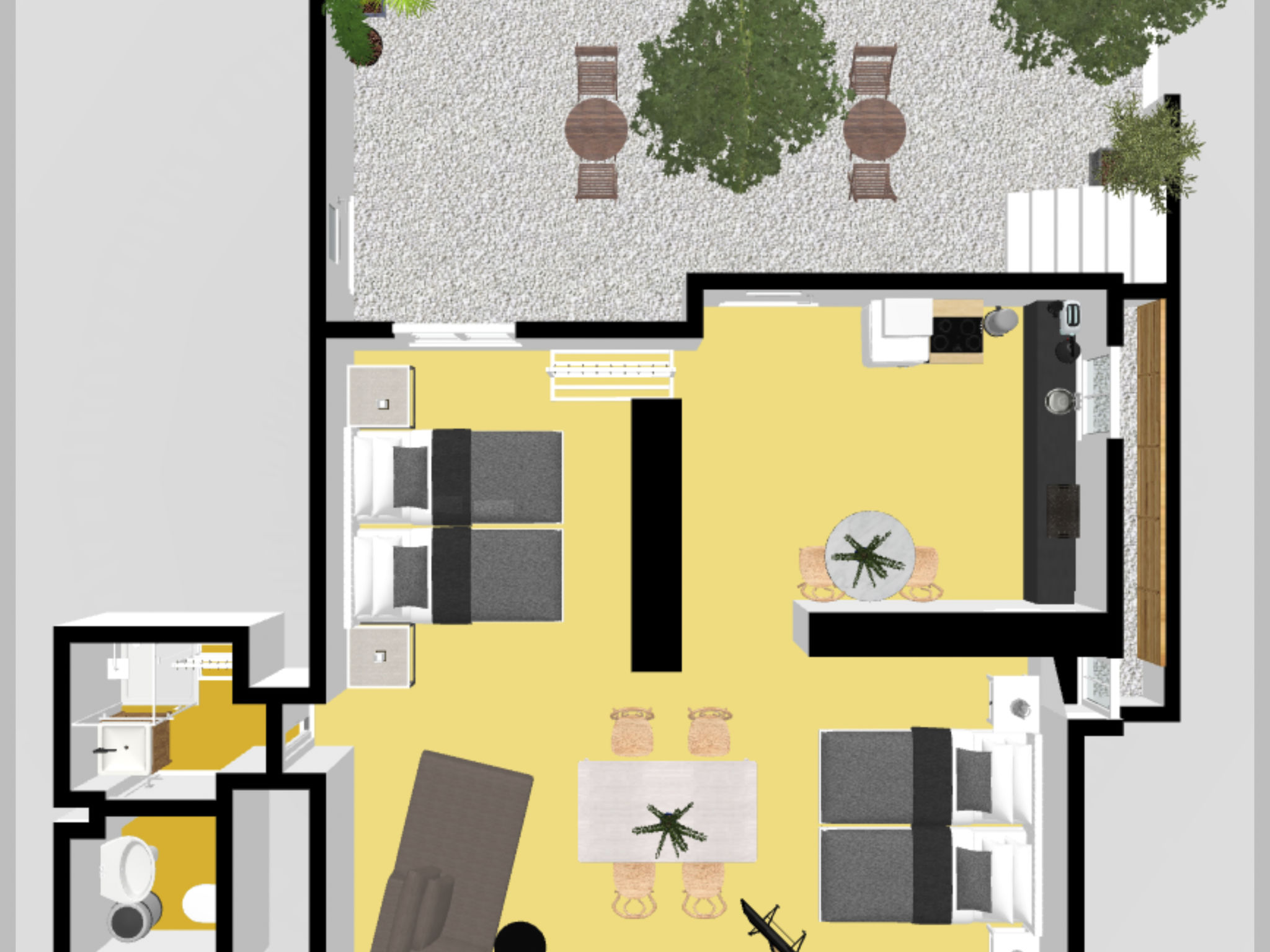 Studio "Kranichschnabel" mit Grill-Dedans