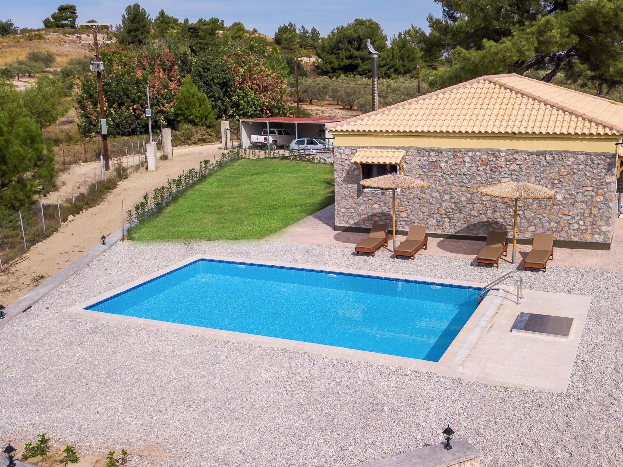 Schöne Steinvilla im Wald