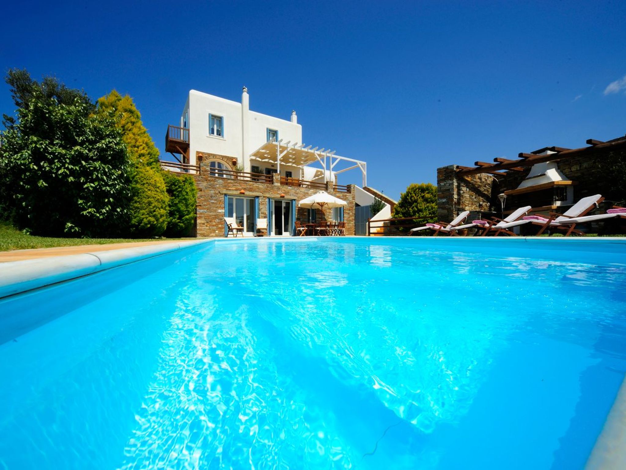 Vakantiehuis met privé zwembad in Andros (Griekenland) voor 8 personen