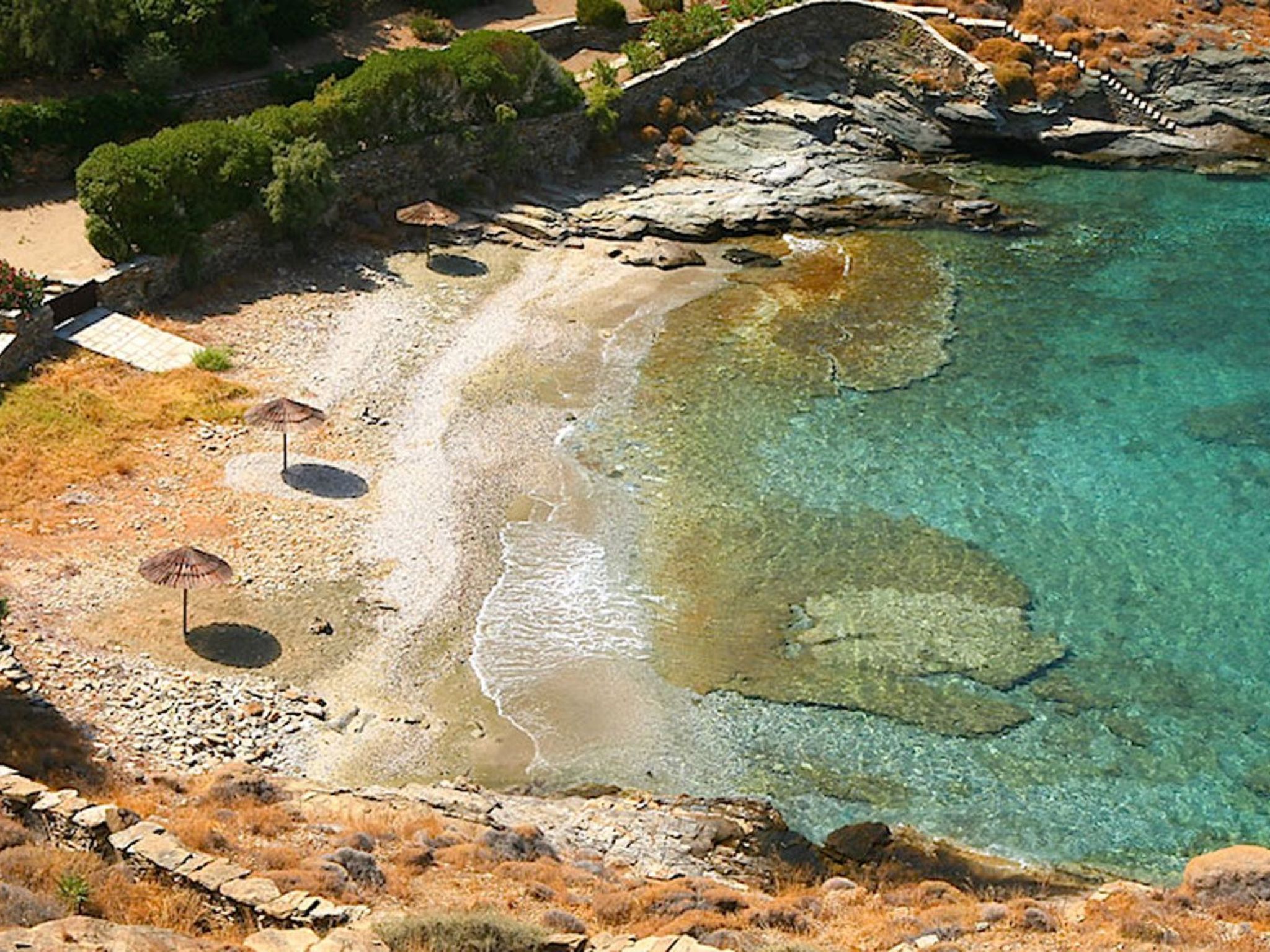 Ruhig gelegene Wohnung mit Meerblick an einem abgelegenen Strand